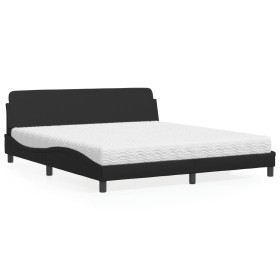 Bed with black synthetic leather mattress 180x200 cm by vidaXL, Beds and slatted bases - Ref: Foro24-3208457, Price: 392,85 €...