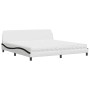 Cama con colchón cuero sintético blanco y negro 200x200 cm de vidaXL, Camas y somieres - Ref: Foro24-3208483, Precio: 428,19 ...