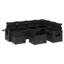 Set de sofás de jardín 8 piezas y cojines ratán sintético negro de vidaXL, Conjuntos de jardín - Ref: Foro24-3268095, Precio:...