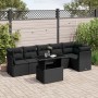 7-teiliges Gartensofa-Set mit schwarzen synthetischen Rattankissen von vidaXL, Gartensets - Ref: Foro24-3266595, Preis: 506,8...