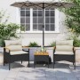 Gartensofa-Set mit Kissen, 3-teilig, schwarzes synthetisches Rattan von vidaXL, Gartensets - Ref: Foro24-368404, Preis: 191,2...