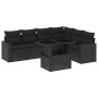 7-teiliges Gartensofa-Set mit schwarzen synthetischen Rattankissen von vidaXL, Gartensets - Ref: Foro24-3267295, Preis: 466,2...