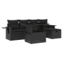 6-teiliges Gartensofa-Set und schwarze synthetische Rattankissen von vidaXL, Gartensets - Ref: Foro24-3274965, Preis: 423,94 ...