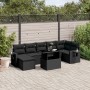 8-teiliges Gartensofa-Set und schwarze synthetische Rattankissen von vidaXL, Gartensets - Ref: Foro24-3268055, Preis: 553,96 ...