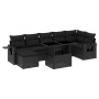 Set de sofás de jardín 8 piezas y cojines ratán sintético negro de vidaXL, Conjuntos de jardín - Ref: Foro24-3268055, Precio:...