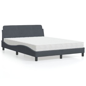 Bett mit dunkelgrauer Samtmatratze 120x200 cm von vidaXL, Betten und Lattenroste - Ref: Foro24-3208372, Preis: 340,78 €, Raba...