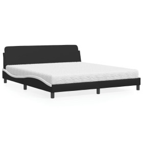 Bett mit schwarz-weißer Kunstledermatratze 180x200 cm von vidaXL, Betten und Lattenroste - Ref: Foro24-3208462, Preis: 384,20...