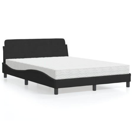 Bett mit schwarzer Samtmatratze 140x190 cm von vidaXL, Betten und Lattenroste - Ref: Foro24-3208393, Preis: 322,99 €, Rabatt: %