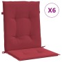 Cojín silla jardín respaldo bajo 6 uds tela Oxford rojo tinto de vidaXL, Cojines para sillas y sofás - Ref: Foro24-314142, Pr...