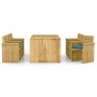 7-piece garden dining table with impregnated pine wood cushions by vidaXL, Garden sets - Ref: Foro24-3065739, Price: 683,90 €...