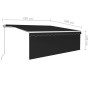 Manual retractable awning with blind and anthracite LED 4.5x3 m by vidaXL, Awnings - Ref: Foro24-3069324, Price: 425,27 €, Di...