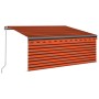 Toldo retráctil manual con persiana y LED naranja/marrón 3x2,5m de vidaXL, Toldos - Ref: Foro24-3069385, Precio: 283,32 €, De...