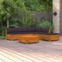 Muebles de jardín 6 piezas con cojines madera maciza de acacia de vidaXL, Conjuntos de jardín - Ref: Foro24-3087325, Precio: ...