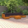 Muebles de jardín 8 piezas con cojines madera maciza de acacia de vidaXL, Conjuntos de jardín - Ref: Foro24-3087331, Precio: ...