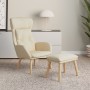 Sillón de relax con taburete tela color crema de vidaXL, Sillones - Ref: Foro24-3097752, Precio: 149,22 €, Descuento: %