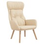 Sillón de relax con taburete tela color crema de vidaXL, Sillones - Ref: Foro24-3097752, Precio: 149,22 €, Descuento: %