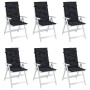 Cushions for high back chairs 6 pcs black plaid fabric by vidaXL, Cushions for chairs and sofas - Ref: Foro24-361258, Price: ...