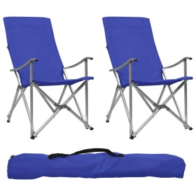 Sillas de camping plegables 2 unidades azul de vidaXL, Mobiliario de camping - Ref: Foro24-47907, Precio: 135,99 €, Descuento: %