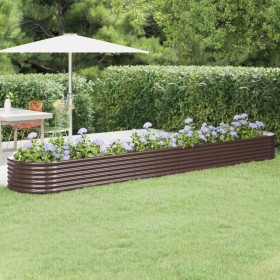 Brown powder coated steel flower bed planter 440x80x36 cm by vidaXL, Pots and planters - Ref: Foro24-318935, Price: 80,99 €, ...