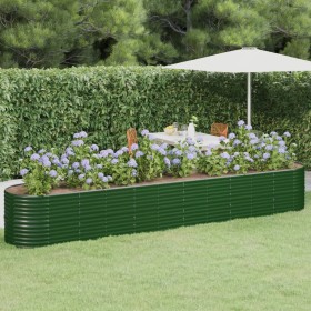 Green powder coated steel flower bed planter 440x80x68 cm by vidaXL, Pots and planters - Ref: Foro24-318968, Price: 123,35 €,...