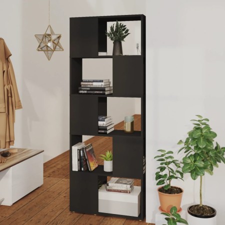 Black plywood separator bookcase 60x24x155 cm by vidaXL, Bookcases and shelves - Ref: Foro24-809090, Price: 55,24 €, Discount: %