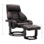 Sillón reclinable para TV con reposapiés cuero sintético marrón de vidaXL, Sillones - Ref: Foro24-248675, Precio: 228,01 €, D...