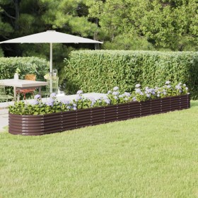 Brown powder coated steel flower bed planter 512x80x36 cm by vidaXL, Pots and planters - Ref: Foro24-318940, Price: 96,99 €, ...