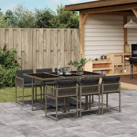 Garden dining set 7 pieces and gray synthetic rattan cushions by vidaXL, Garden sets - Ref: Foro24-3211448, Price: 409,91 €, ...