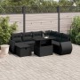 Set aus 8-teiligen Gartensofas und Kissen Kunstrattan schwarz von vidaXL, Gartensets - Ref: Foro24-3275155, Preis: 607,49 €, ...