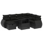 Set de sofás de jardín 8 piezas y cojines ratán sintético negro de vidaXL, Conjuntos de jardín - Ref: Foro24-3275155, Precio:...