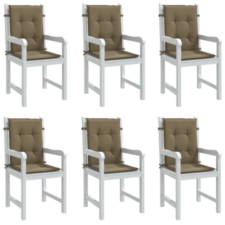 Cojines silla respaldo bajo 6 ud tela taupe melange 100x50x4 cm de vidaXL, Cojines para sillas y sofás - Ref: Foro24-4002471,...