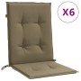 Cojines silla respaldo bajo 6 ud tela taupe melange 100x50x4 cm de vidaXL, Cojines para sillas y sofás - Ref: Foro24-4002471,...