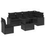 Set de sofás de jardín 7 pzas con cojines ratán sintético negro de vidaXL, Conjuntos de jardín - Ref: Foro24-3267305, Precio:...