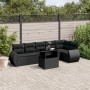 Set mit 7 Gartensofas mit Kissen Kunstrattan schwarz von vidaXL, Gartensets - Ref: Foro24-3268545, Preis: 554,52 €, Rabatt: %