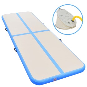 Inflatable gymnastics mat with pump 800x100x10 cm PVC blue by vidaXL, Pilates and yoga mats - Ref: Foro24-91928, Price: 261,2...