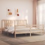 Estructura de cama de matrimonio con cabecero madera maciza de vidaXL, Camas y somieres - Ref: Foro24-3194586, Precio: 147,17...