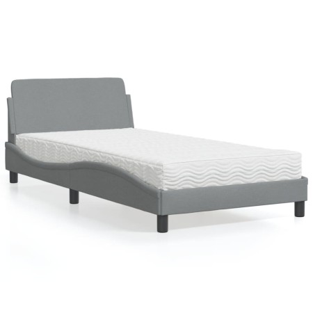 Cama con colchón tela gris claro 100x200 cm de vidaXL, Camas y somieres - Ref: Foro24-3208344, Precio: 270,01 €, Descuento: %