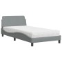 Cama con colchón tela gris claro 100x200 cm de vidaXL, Camas y somieres - Ref: Foro24-3208344, Precio: 270,01 €, Descuento: %