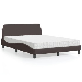 Bed with dark brown fabric mattress 120x200 cm by vidaXL, Beds and slatted bases - Ref: Foro24-3208367, Price: 317,73 €, Disc...