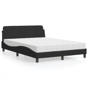 Cama con colchón terciopelo negro 120x200 cm de vidaXL, Camas y somieres - Ref: Foro24-3208373, Precio: 354,06 €, Descuento: %