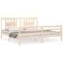 Estructura de cama de matrimonio con cabecero madera maciza de vidaXL, Camas y somieres - Ref: Foro24-3194586, Precio: 147,17...