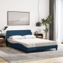 Bed with blue fabric mattress 140x190 cm by vidaXL, Beds and slatted bases - Ref: Foro24-3208390, Price: 348,58 €, Discount: %