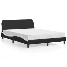 Cama con colchón cuero sintético negro y blanco 140x190 cm de vidaXL, Camas y somieres - Ref: Foro24-3208402, Precio: 315,28 ...