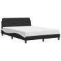 Bed with black and white synthetic leather mattress 140x190 cm by vidaXL, Beds and slatted bases - Ref: Foro24-3208402, Price...