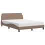 Bed with cappuccino synthetic leather mattress 140x200 cm by vidaXL, Beds and slatted bases - Ref: Foro24-3208421, Price: 378...