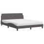 Bed with gray synthetic leather mattress 160x200 cm by vidaXL, Beds and slatted bases - Ref: Foro24-3208440, Price: 436,50 €,...