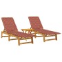 Lounge chairs with table, 2 units, solid red acacia wood. by vidaXL, Loungers - Ref: Foro24-3214217, Price: 247,24 €, Discoun...