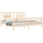 Estructura de cama de matrimonio con cabecero madera maciza de vidaXL, Camas y somieres - Ref: Foro24-3194586, Precio: 147,17...