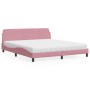 Bed with pink velvet mattress 180x200 cm by vidaXL, Beds and slatted bases - Ref: Foro24-3208456, Price: 421,23 €, Discount: %