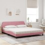 Bed with pink velvet mattress 180x200 cm by vidaXL, Beds and slatted bases - Ref: Foro24-3208456, Price: 421,23 €, Discount: %